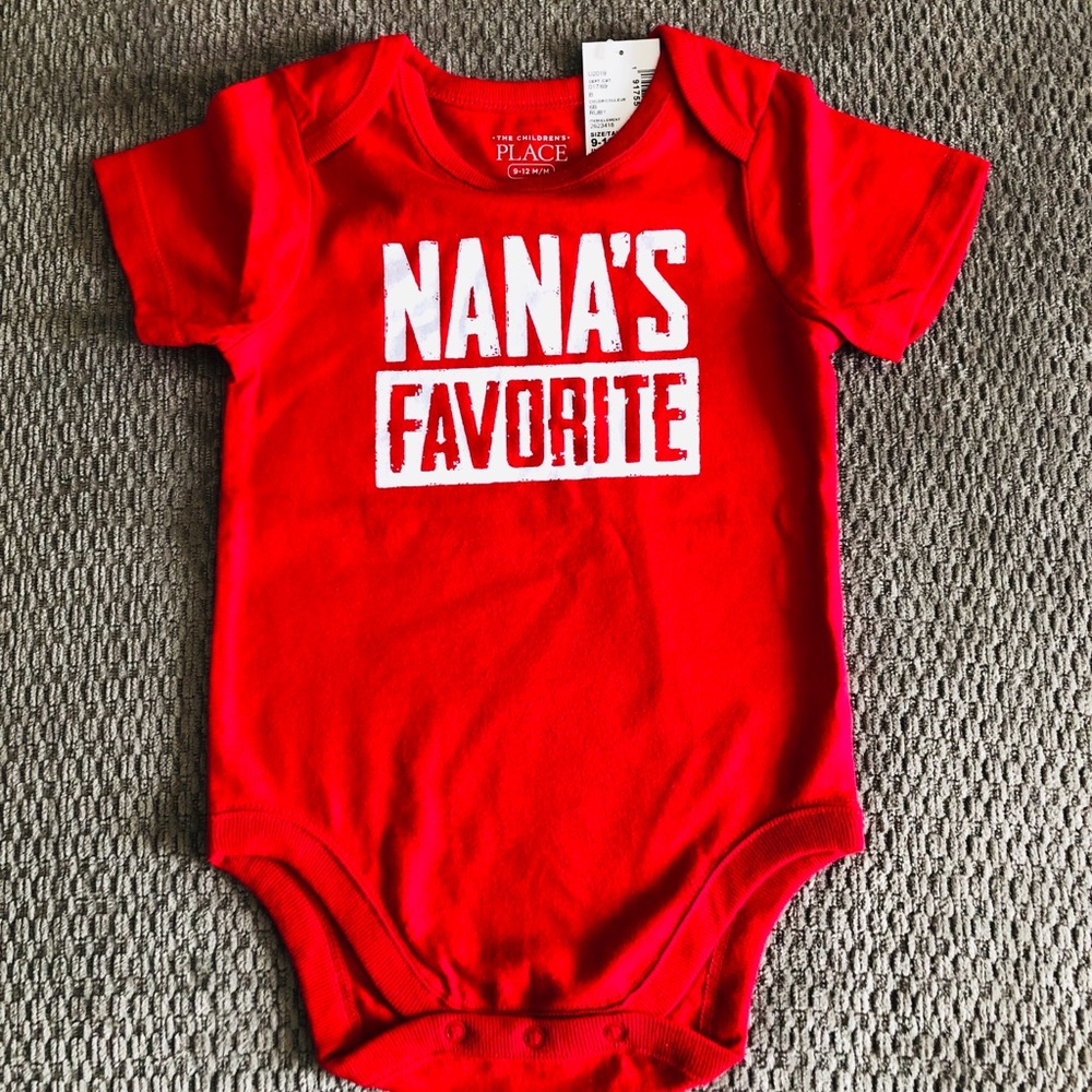 9-12M “Nana’s Favorite” red onesie